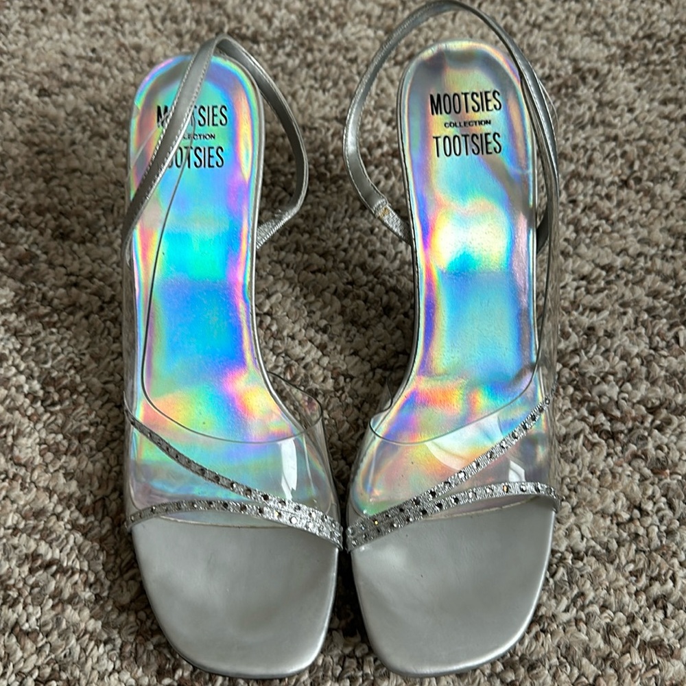 Clear high heels